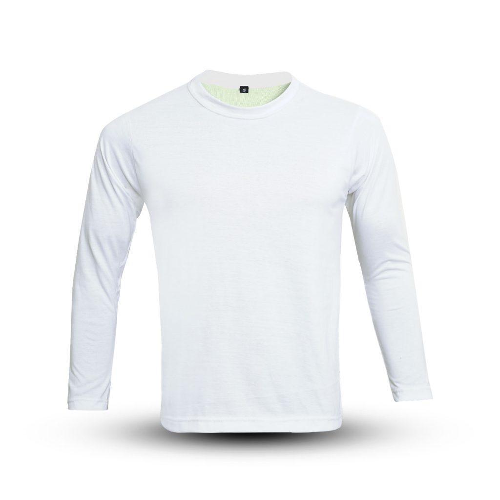 Front view of Kevlar Lined White Full Sleeve Motorcycle T Shirt displayed on male model