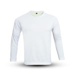 Front view of Kevlar Lined White Full Sleeve Motorcycle T Shirt displayed on male model