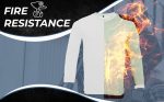 Close-up of fire-resistant Kevlar lining inside motorcycle t shirt